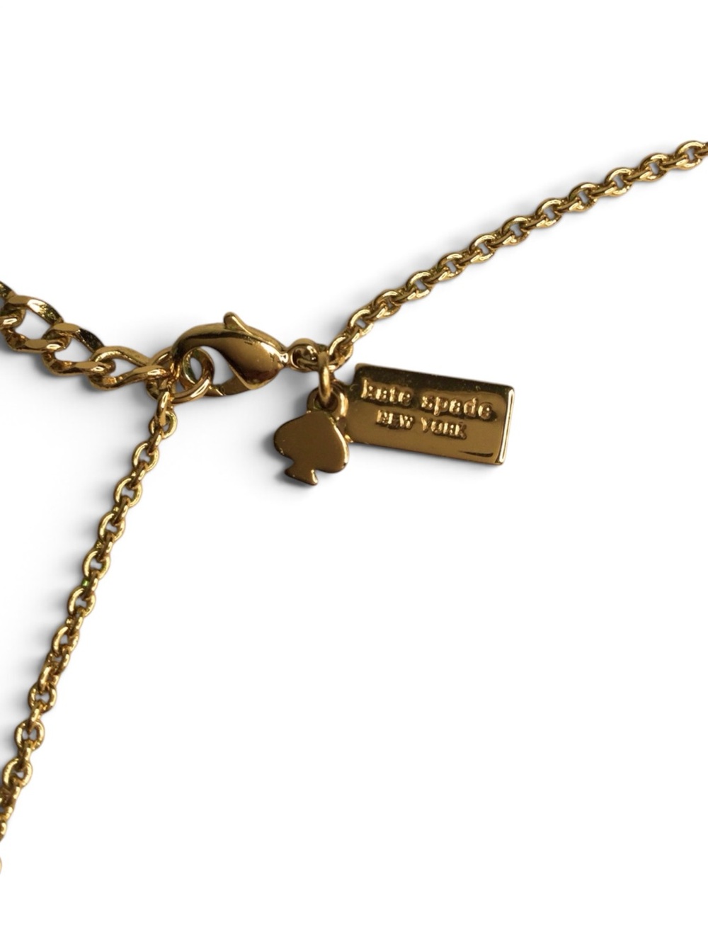 Kate Spade Gold Crystal Station Necklace AB Sparkle Adjustable - Picture 13 of 15